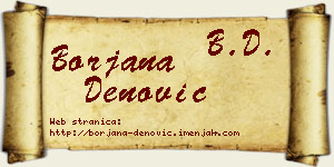 Borjana Denović vizit kartica